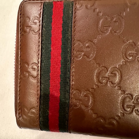 GUCCI continental brown wallet with sherry line in EUC, with COA. - Picture 4 of 12